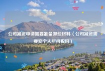 公司减资申请需要准备哪些材料（公司减资需要交个人所得税吗）