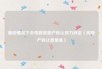 哪些情况下会导致房地产转让效力待定（房地产转让者是谁）