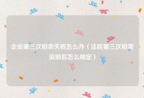企业第三次拍卖失败怎么办（法院第三次拍卖流拍后怎么规定）