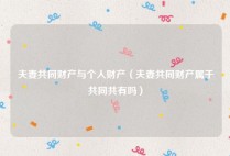 夫妻共同财产与个人财产（夫妻共同财产属于共同共有吗）