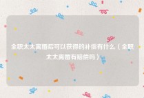 全职太太离婚后可以获得的补偿有什么（全职太太离婚有赔偿吗）
