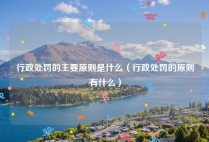行政处罚的主要原则是什么（行政处罚的原则有什么）