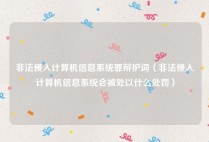 非法侵入计算机信息系统罪辩护词（非法侵入计算机信息系统会被处以什么处罚）