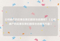 公司破产的后果在我们国家包括哪些？（公司破产的后果在我们国家包括哪些方面）