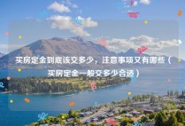 买房定金到底该交多少，注意事项又有哪些（买房定金一般交多少合适）