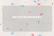 阜阳太和打官司律师收费多少