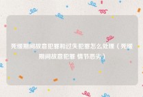 死缓期间故意犯罪和过失犯罪怎么处理（死缓期间故意犯罪 情节恶劣）