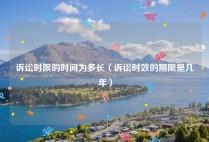 诉讼时限的时间为多长（诉讼时效的期限是几年）