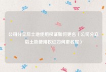公司分立后土地使用权证如何更名（公司分立后土地使用权证如何更名呢）