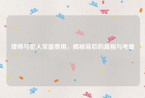 律师与犯人见面费用，揭秘背后的真相与考量