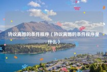 协议离婚的条件程序（协议离婚的条件程序是什么）