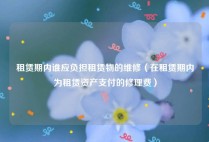 租赁期内谁应负担租赁物的维修（在租赁期内为租赁资产支付的修理费）
