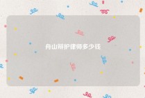 舟山辩护律师多少钱