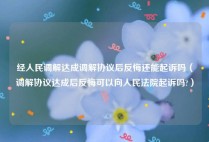 经人民调解达成调解协议后反悔还能起诉吗（调解协议达成后反悔可以向人民法院起诉吗?）