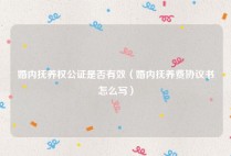 婚内抚养权公证是否有效（婚内抚养费协议书怎么写）