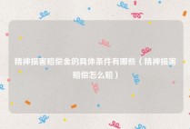 精神损害赔偿金的具体条件有哪些（精神损害赔偿怎么赔）