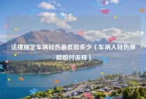 法律规定车祸轻伤最低赔多少（车祸人轻伤保险赔付流程）