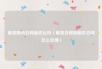 租赁期内合同能终止吗（租赁合同到期后合同怎么处理）