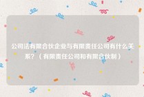公司法有限合伙企业与有限责任公司有什么关系？（有限责任公司和有限合伙制）