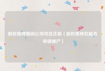股权质押期间公司可否注销（股权质押后能否申请破产）