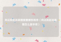 向法院起诉离婚需要哪些程序（向法院起诉离婚怎么做手续）