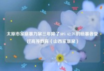 太原市家庭暴力案三年降了40% 62.7%的施暴者受过高等教育（山西家暴案）