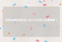 怎样管理私营企业（私人公司员工管理制度）