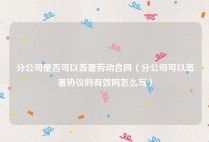 分公司是否可以签署劳动合同（分公司可以签署协议吗有效吗怎么写）