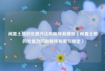 闲置土地的处置办法和程序有哪些（闲置土地的处置办法和程序有哪些规定）