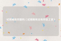 试用期有双薪吗（试用期有没有双倍工资）