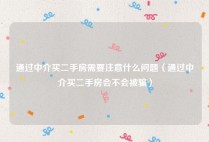 通过中介买二手房需要注意什么问题（通过中介买二手房会不会被骗）