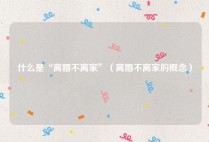 什么是“离婚不离家”（离婚不离家的概念）
