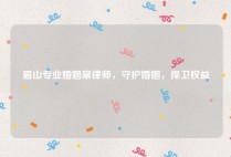 眉山专业婚姻案律师，守护婚姻，捍卫权益