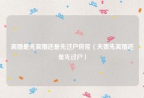 离婚是先离婚还是先过户房屋（夫妻先离婚还是先过户）