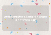 适用缓刑的司法解释包含哪些内容（缓刑适用于几年以下有期徒刑）