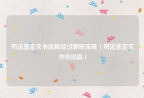 司法鉴定文书出具经过哪些流程（司法鉴定文书的出具）