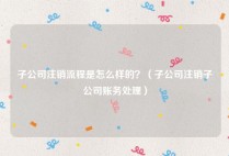 子公司注销流程是怎么样的？（子公司注销子公司账务处理）