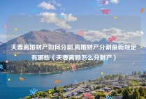 夫妻离婚财产如何分割,离婚财产分割最新规定有哪些（夫妻离婚怎么分财产）