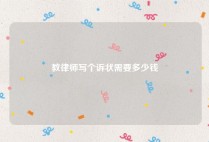 教律师写个诉状需要多少钱