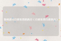 如何进行行政处罚的执行（行政处罚行政执行）