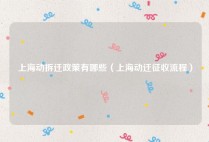 上海动拆迁政策有哪些（上海动迁征收流程）