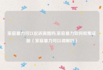家庭暴力可以起诉离婚吗,家庭暴力如何收集证据（家庭暴力可以调解吗）