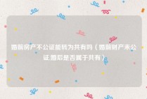 婚前房产不公证能转为共有吗（婚前财产未公证,婚后是否属于共有）