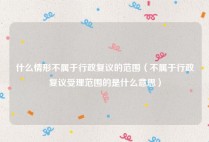 什么情形不属于行政复议的范围（不属于行政复议受理范围的是什么意思）
