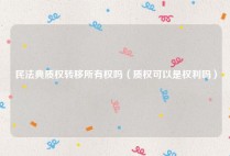 民法典质权转移所有权吗（质权可以是权利吗）