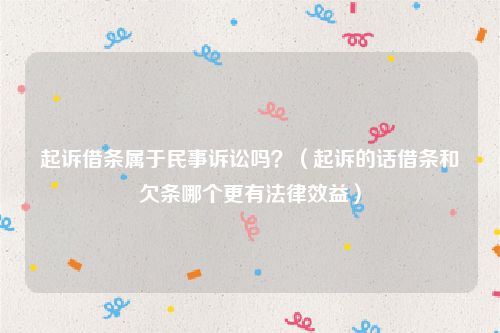 起诉借条属于民事诉讼吗？（起诉的话借条和欠条哪个更有法律效益）