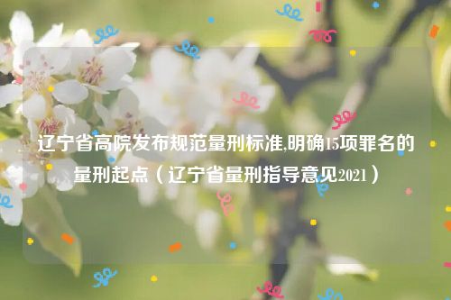 辽宁省高院发布规范量刑标准,明确15项罪名的量刑起点（辽宁省量刑指导意见2021）