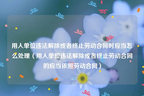 用人单位违法解除或者终止劳动合同时应当怎么处理（用人单位违法解除或者终止劳动合同的应当依照劳动合同）