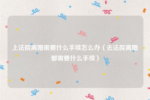 上法院离婚需要什么手续怎么办（去法院离婚都需要什么手续）