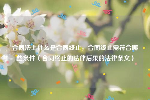 合同法上什么是合同终止，合同终止需符合哪些条件（合同终止的法律后果的法律条文）